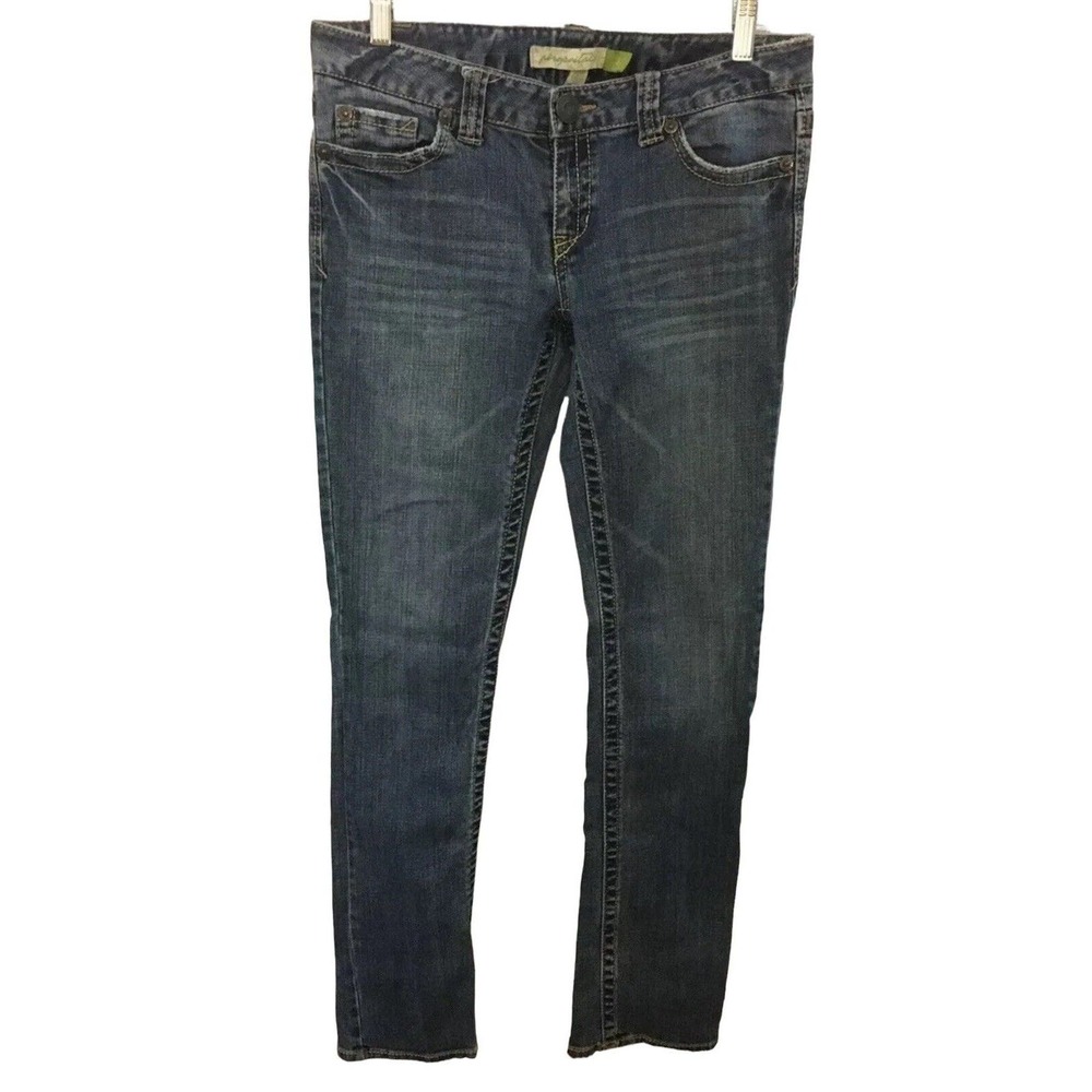Juniors Aeropostale Bayla Skinny Leg Y2K Jeans Medium Denim Wash Distressed 5/6